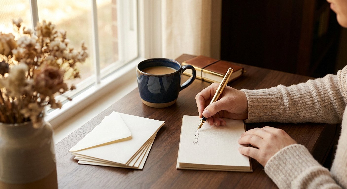 Writing a note by hand